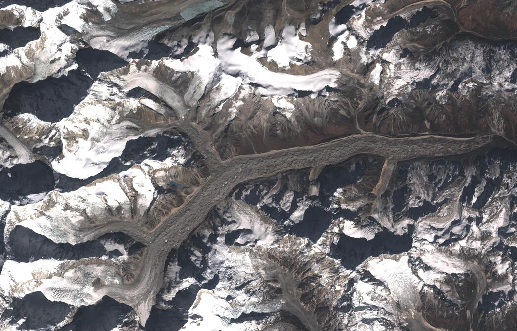 Aerial view of Zemu Glacier