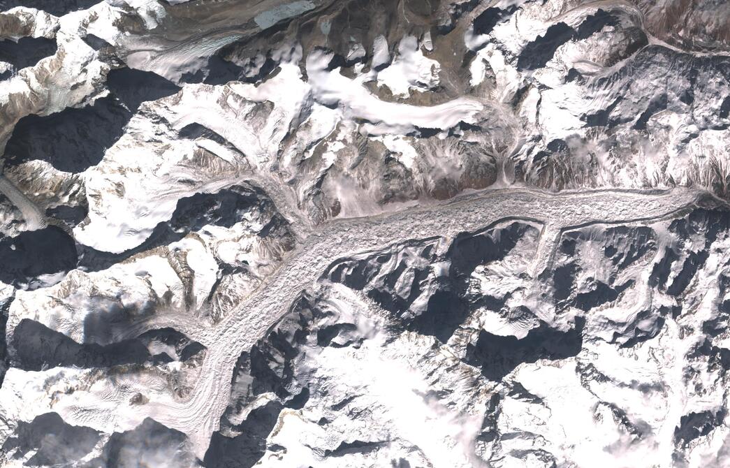 Aerial view of Zemu Glacier