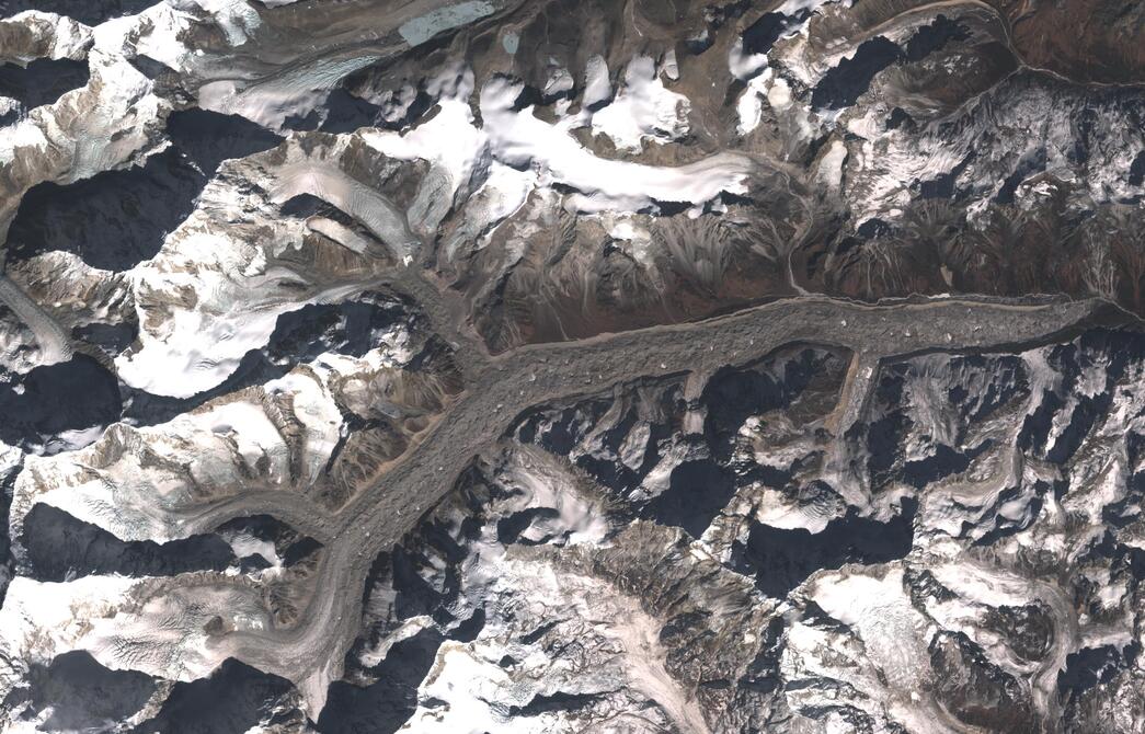 Aerial view of Zemu Glacier