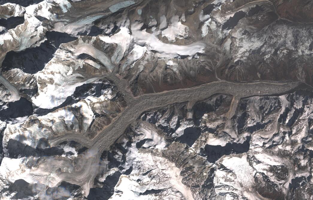 Aerial view of Zemu Glacier