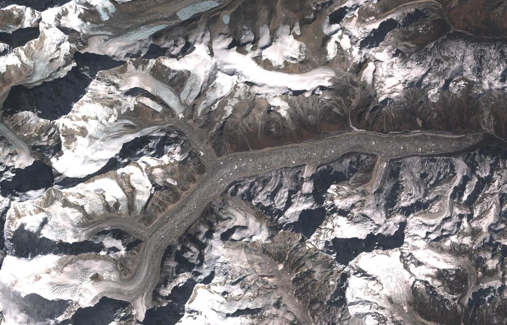 Aerial view of Zemu Glacier