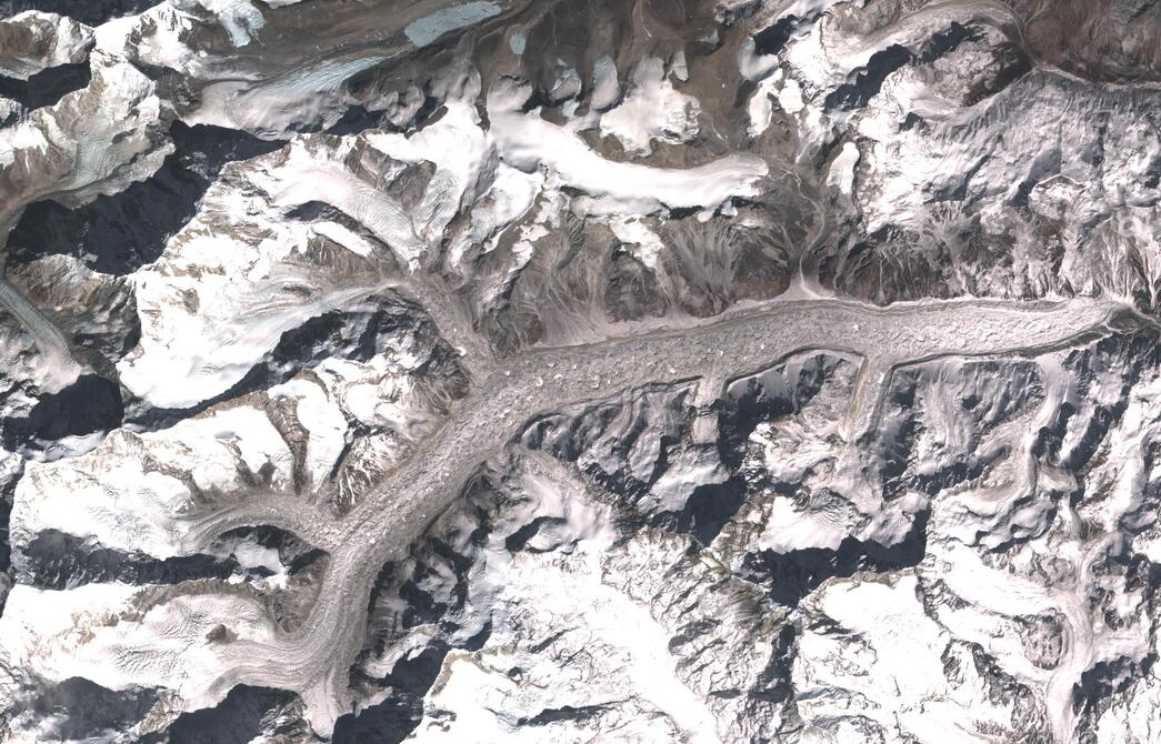 Aerial view of Zemu Glacier