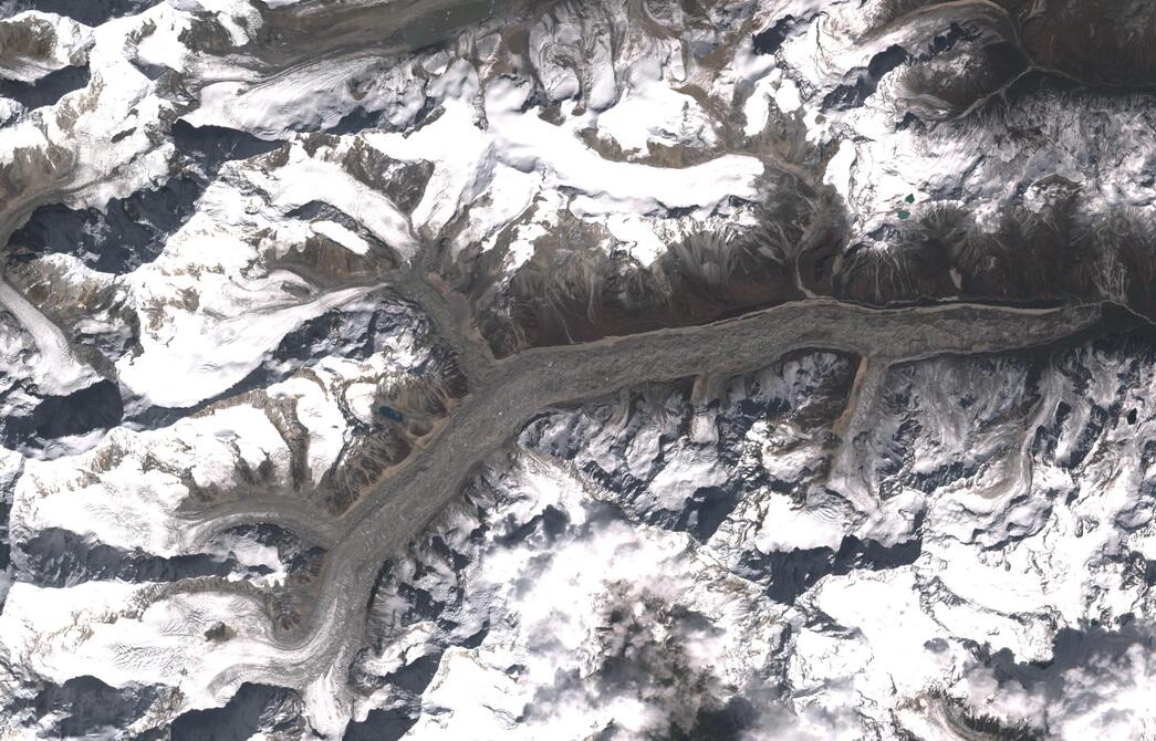 Aerial view of Zemu Glacier