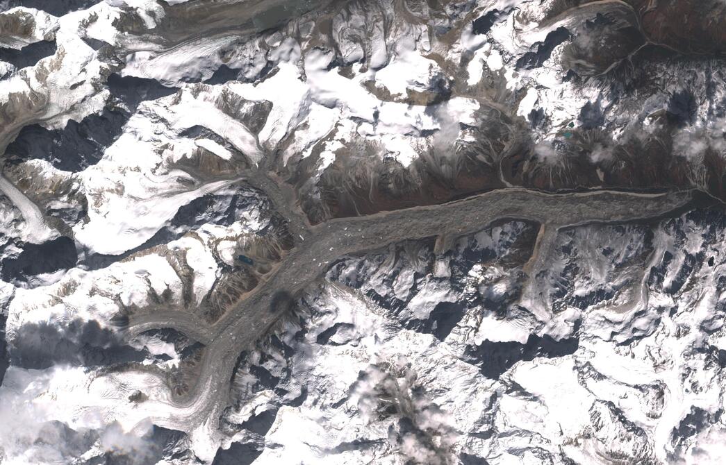 Aerial view of Zemu Glacier