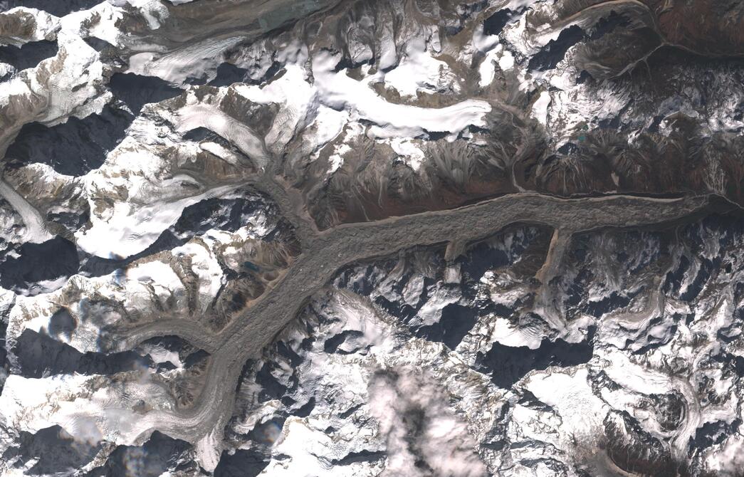 Aerial view of Zemu Glacier