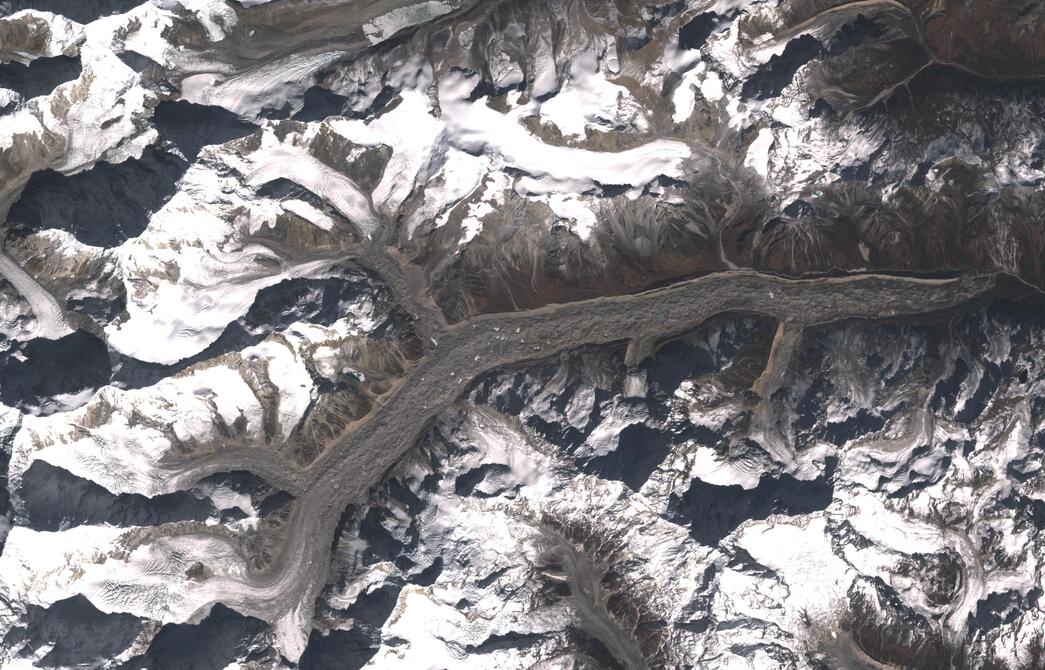 Aerial view of Zemu Glacier