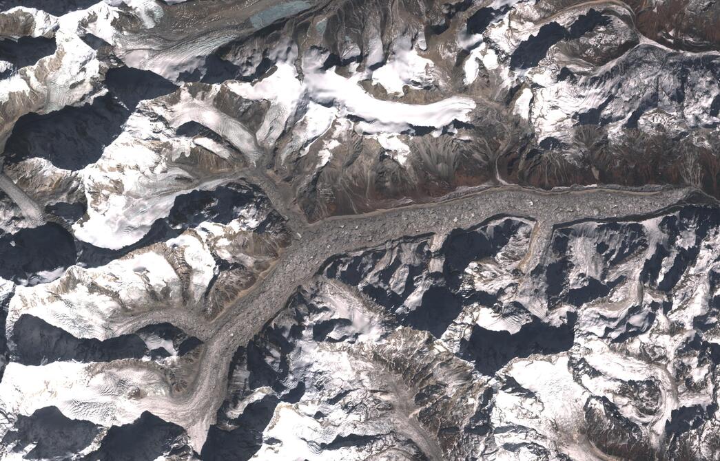 Aerial view of Zemu Glacier