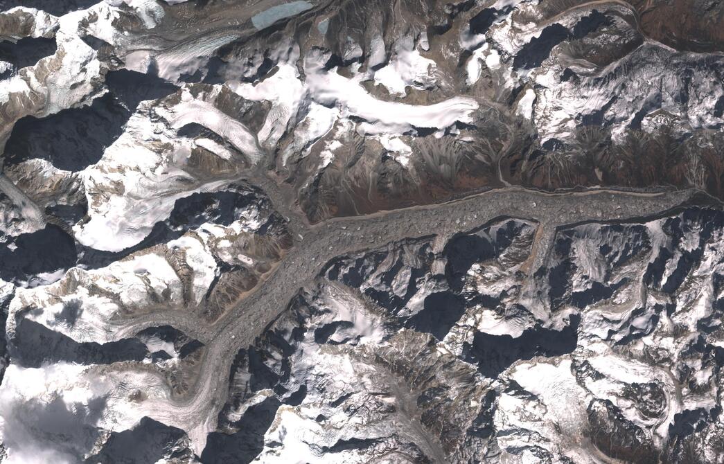 Aerial view of Zemu Glacier