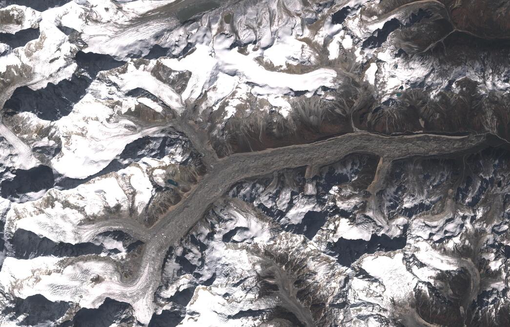 Aerial view of Zemu Glacier