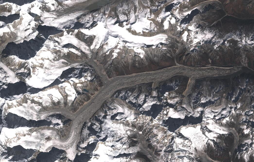Aerial view of Zemu Glacier
