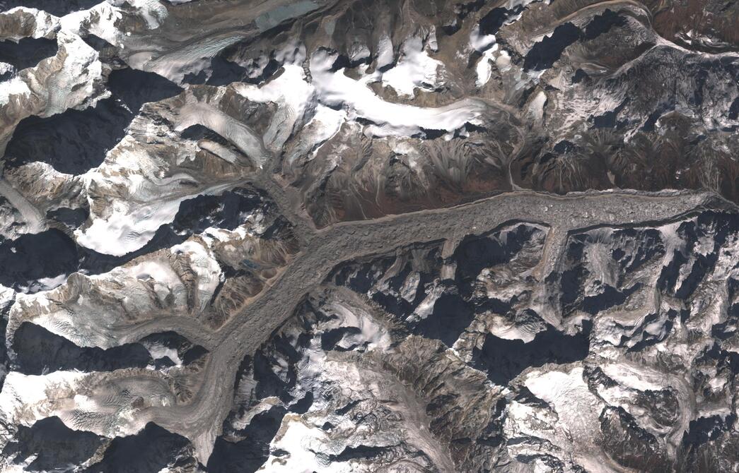 Aerial view of Zemu Glacier