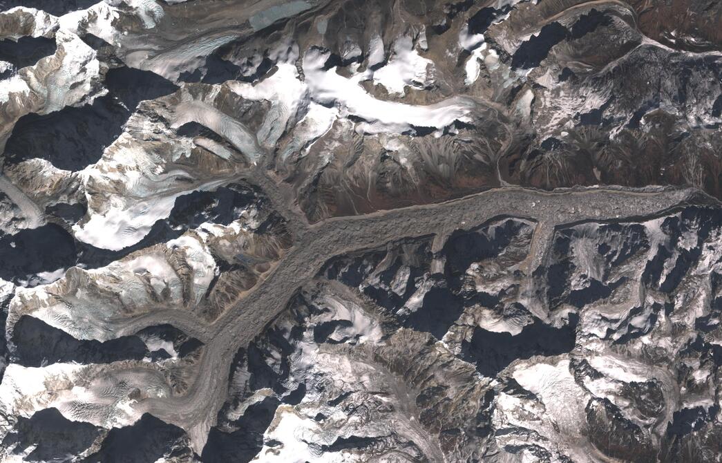 Aerial view of Zemu Glacier