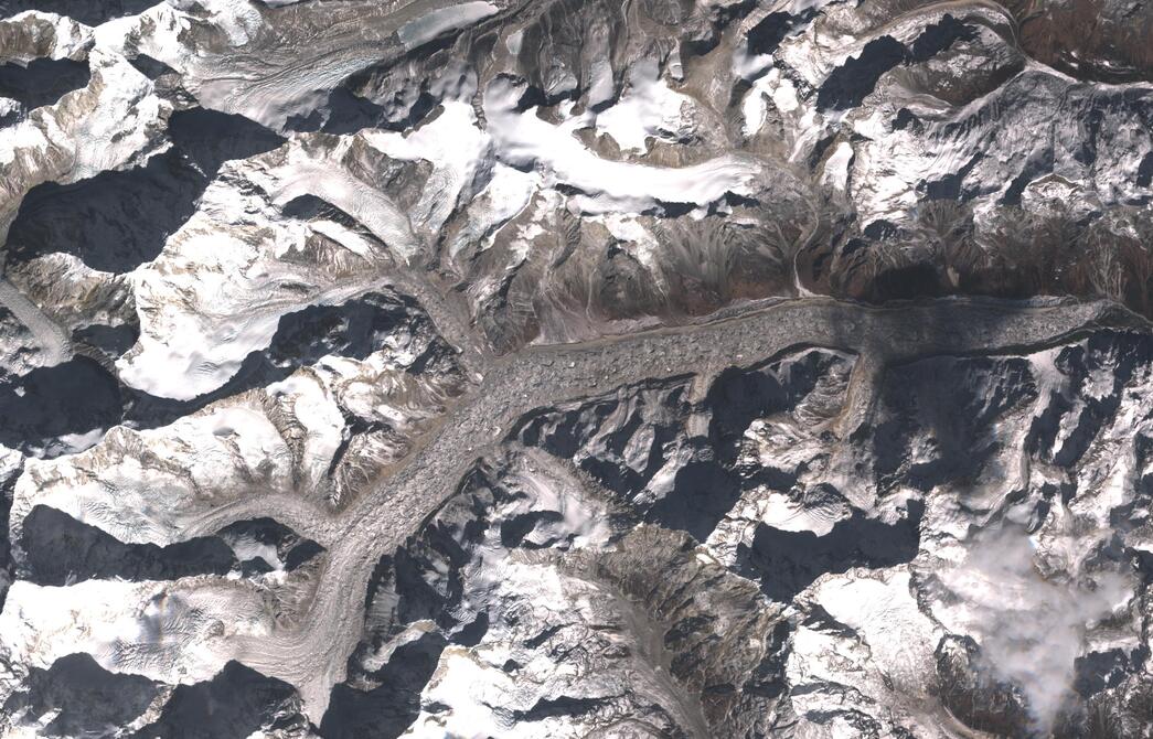 Aerial view of Zemu Glacier