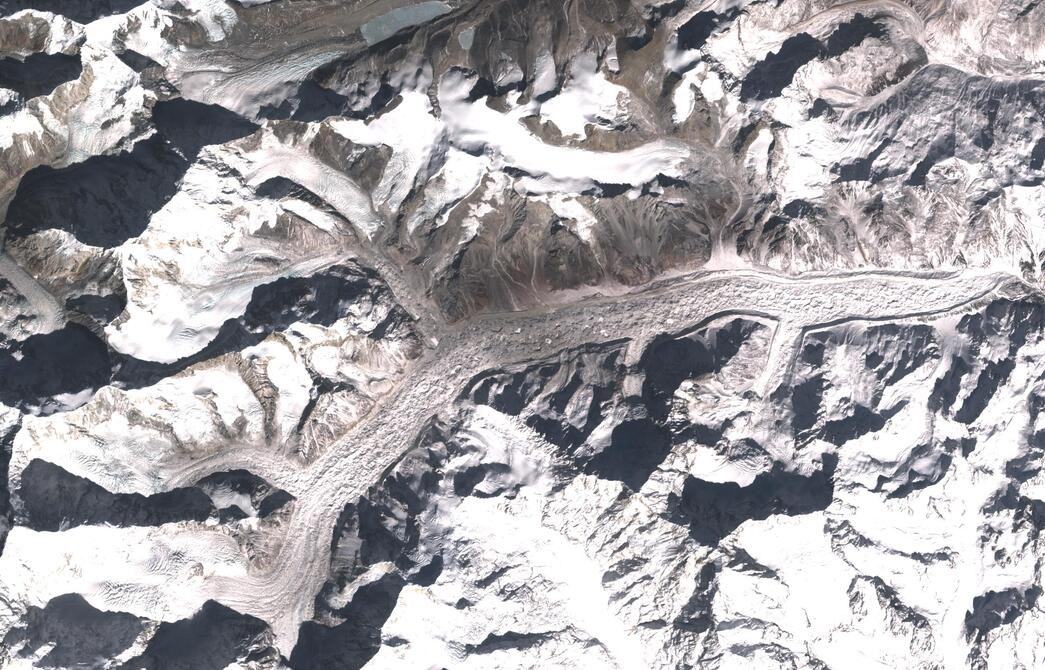 Aerial view of Zemu Glacier