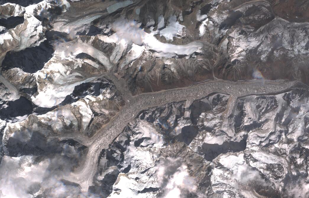 Aerial view of Zemu Glacier