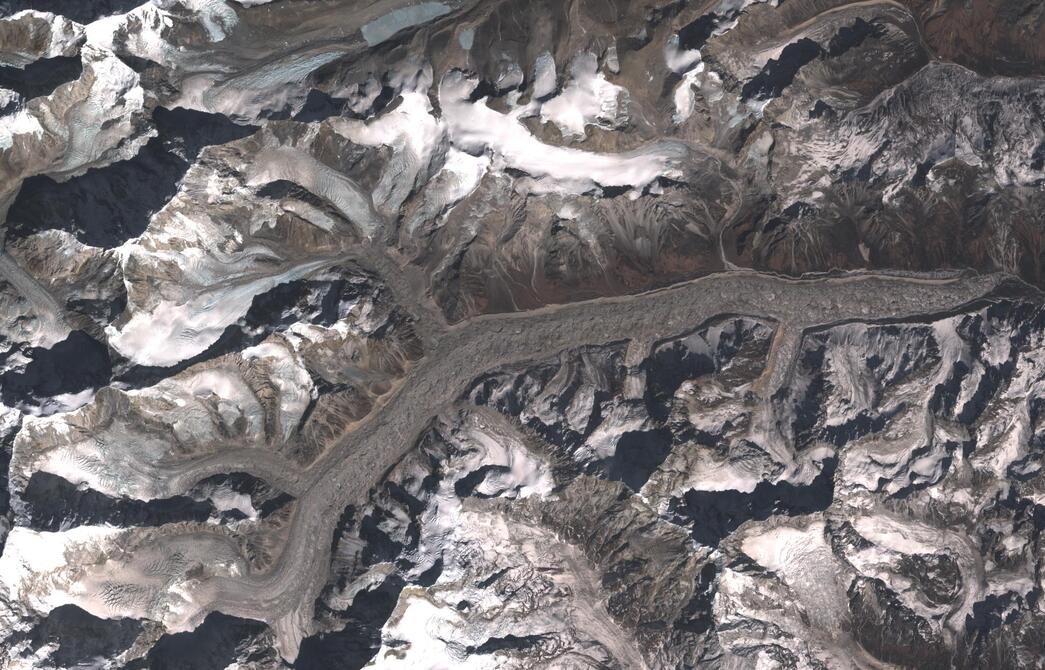 Aerial view of Zemu Glacier