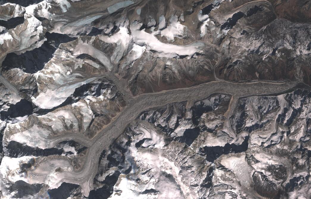 Aerial view of Zemu Glacier