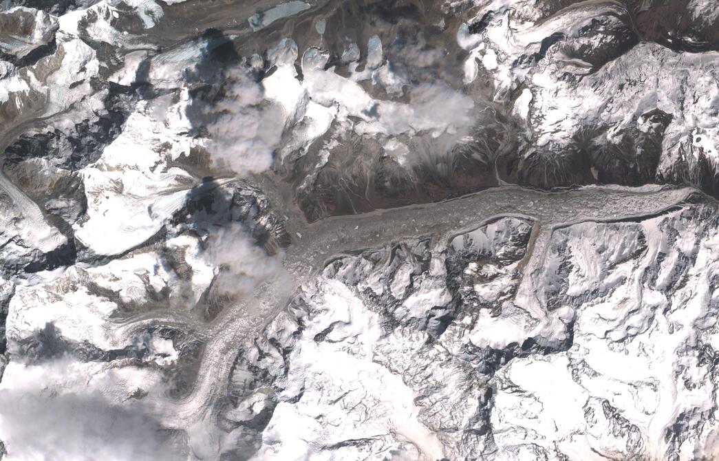 Aerial view of Zemu Glacier