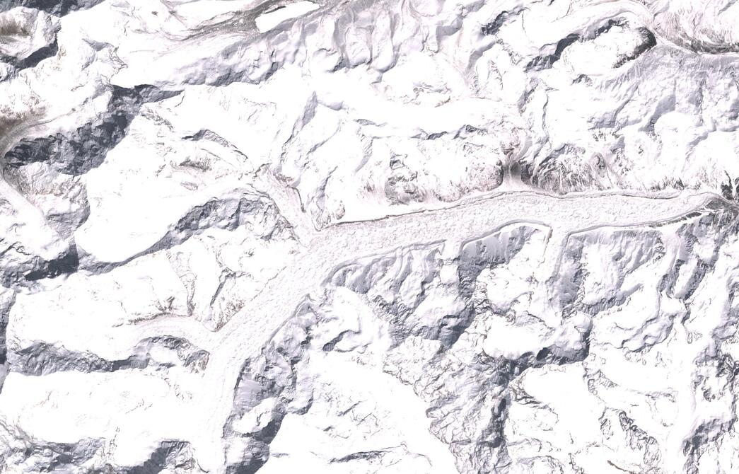Aerial view of Zemu Glacier