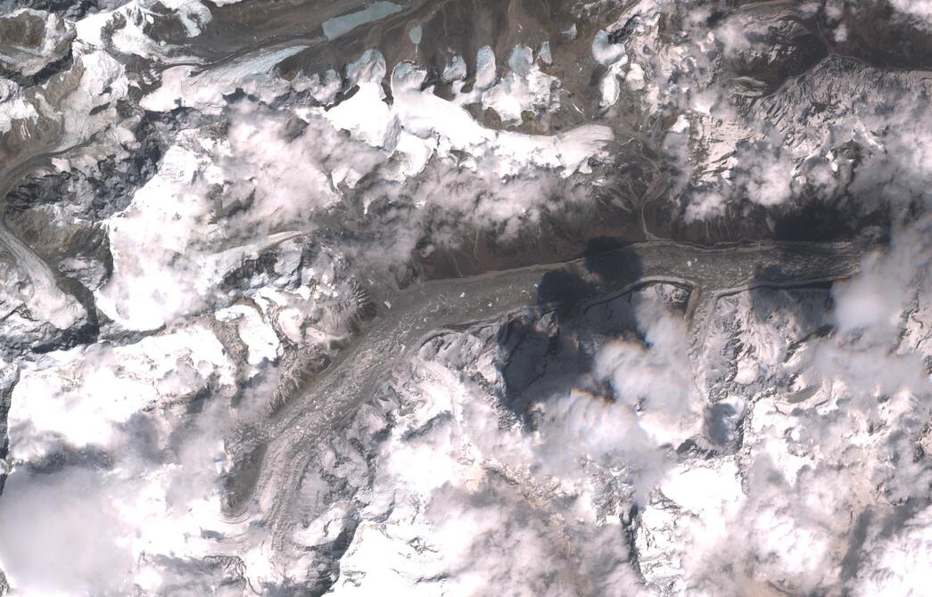 Aerial view of Zemu Glacier