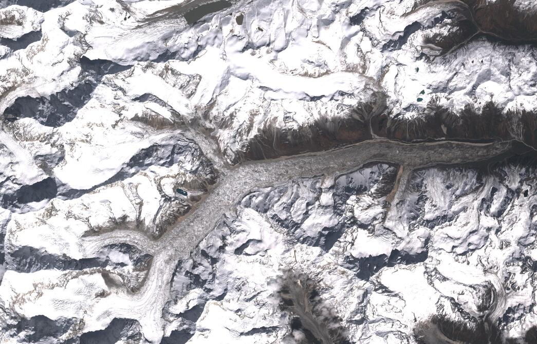 Aerial view of Zemu Glacier