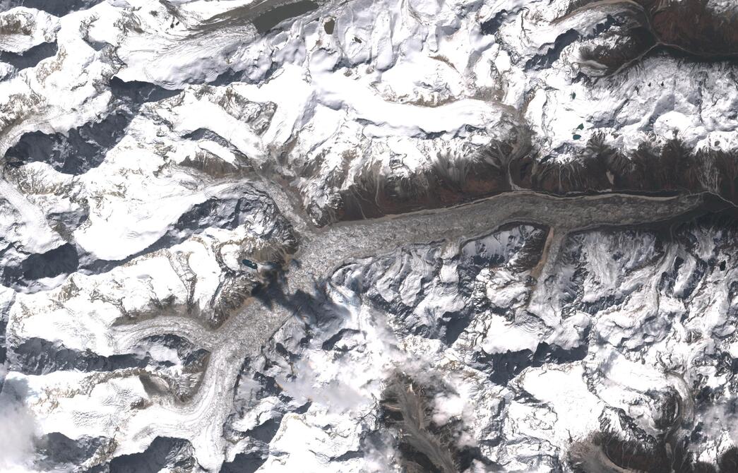 Aerial view of Zemu Glacier