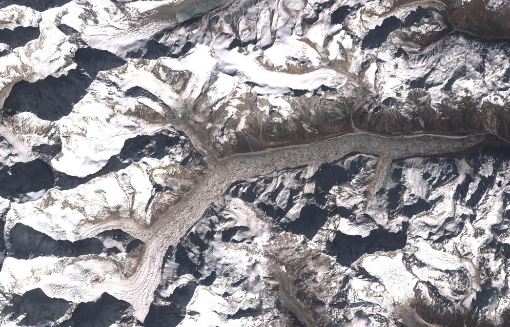 Aerial view of Zemu Glacier