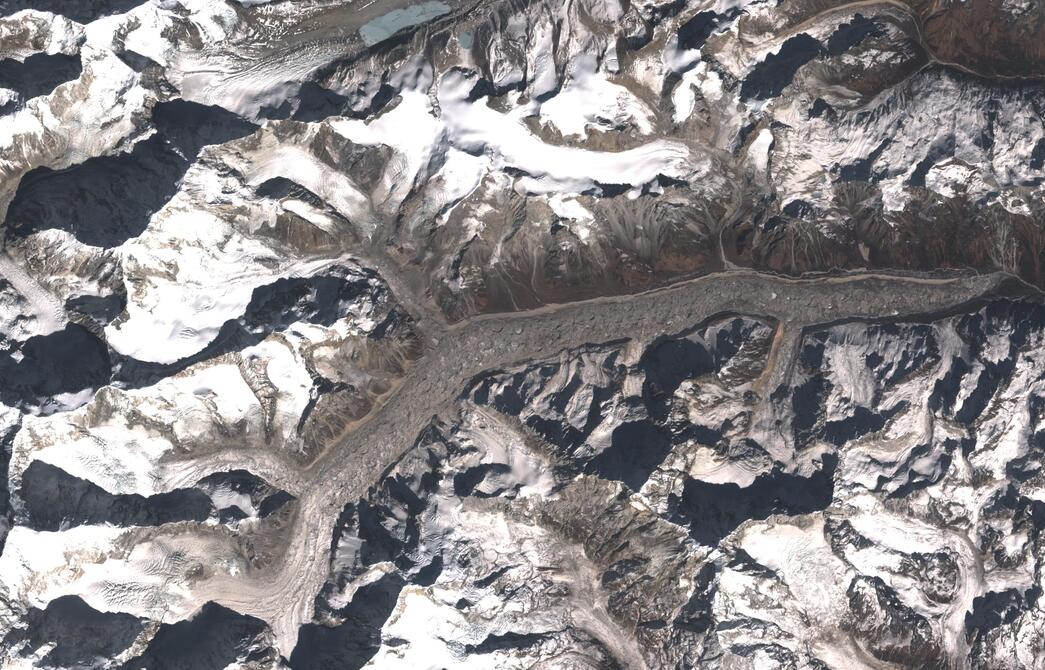 Aerial view of Zemu Glacier