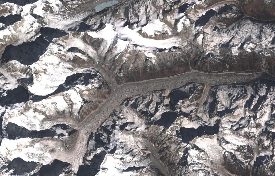 Aerial view of Zemu Glacier