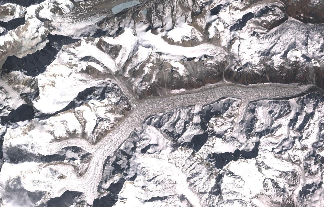 Aerial view of Zemu Glacier
