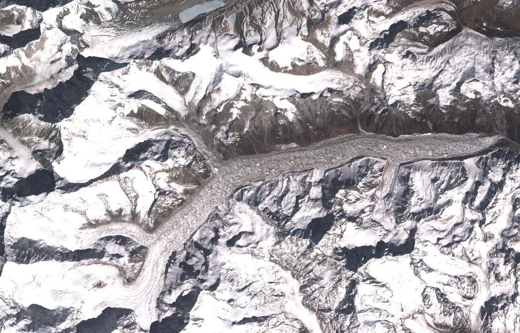 Aerial view of Zemu Glacier