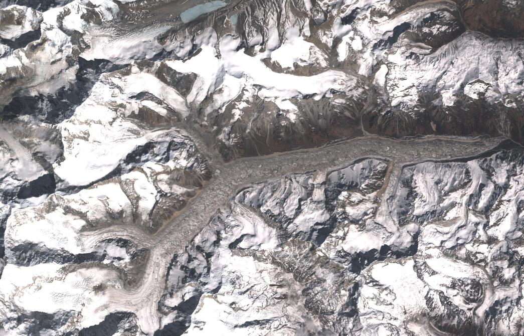 Aerial view of Zemu Glacier