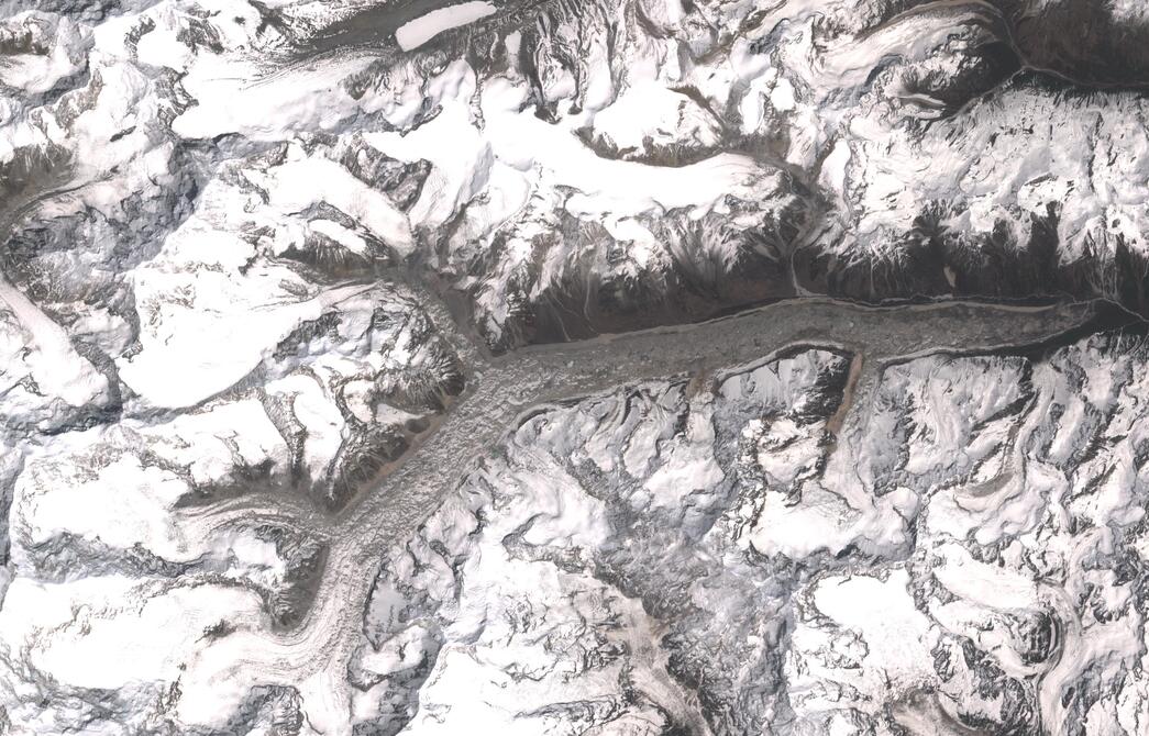 Aerial view of Zemu Glacier